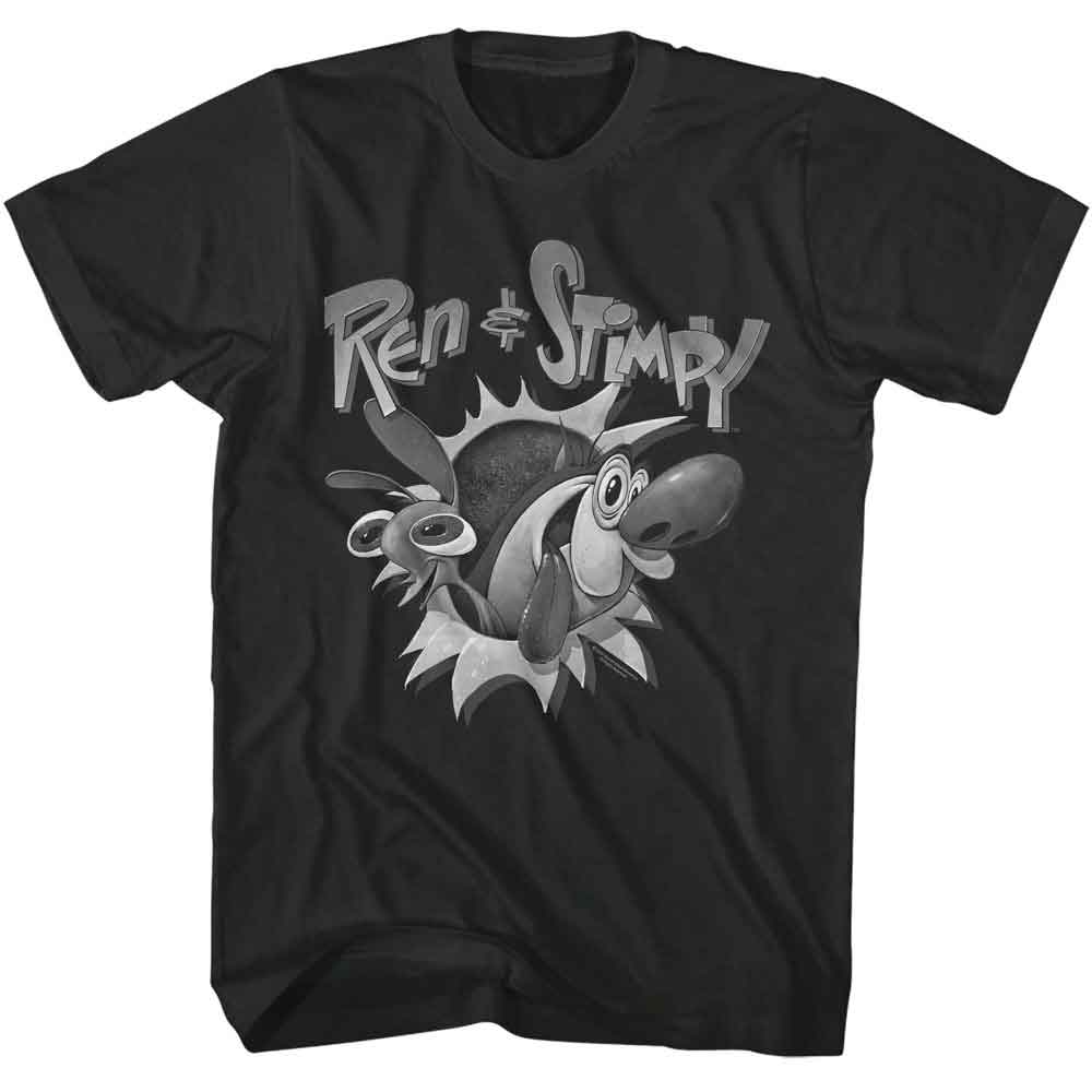 Ren and Stimpy Black and White Logo T-Shirt officially licensed graphic tee