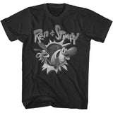 Ren and Stimpy Black and White Logo T-Shirt officially licensed graphic tee