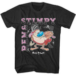 Ren and Stimpy Gradient Text Shapes Sparkles T-Shirt officially licensed graphic tee