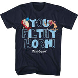 Ren and Stimpy You Filthy Worm T-Shirt officially licensed graphic tee