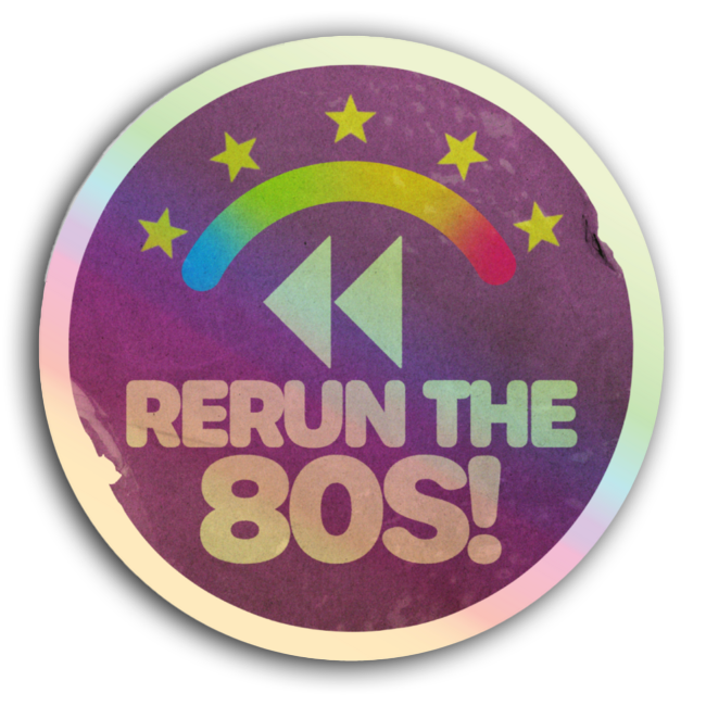 Rerun The 80s Retro Logo Holographic Sticker