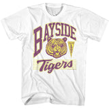 White T-shirt with purple and gold “Bayside Tigers” graphic and Class of ’93 pennant.