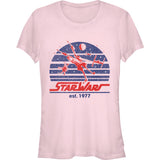 Star Wars Retro Wing Redux Light Pink graphic t-shirt