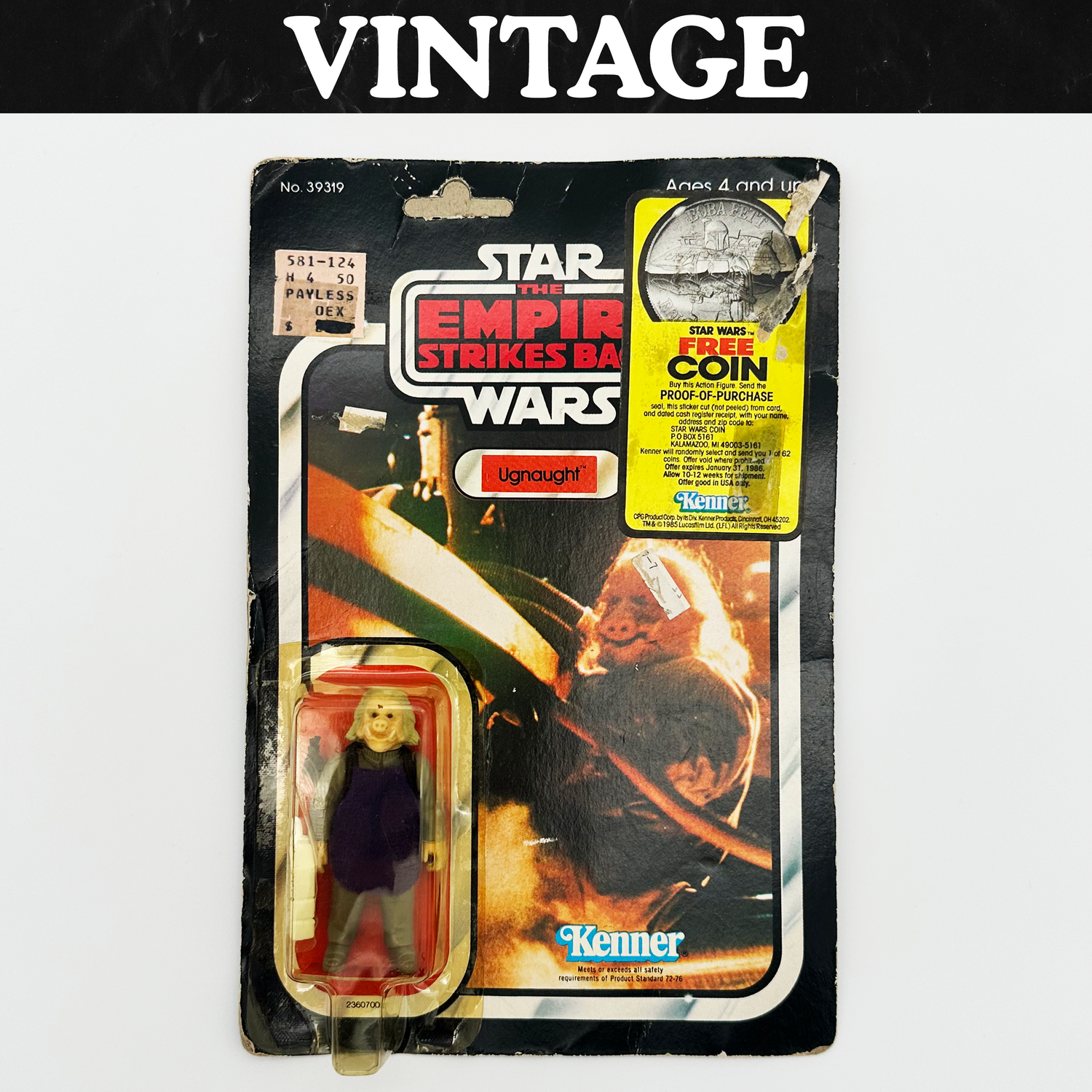 Vintage Star Wars Empire Strikes Back Ugnaught Carded Action Figure