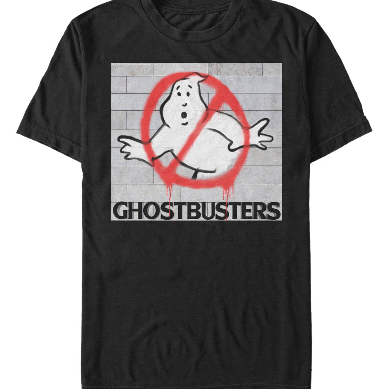 officially licensed Ghostbusters Brick Spray Logo T-Shirt tee