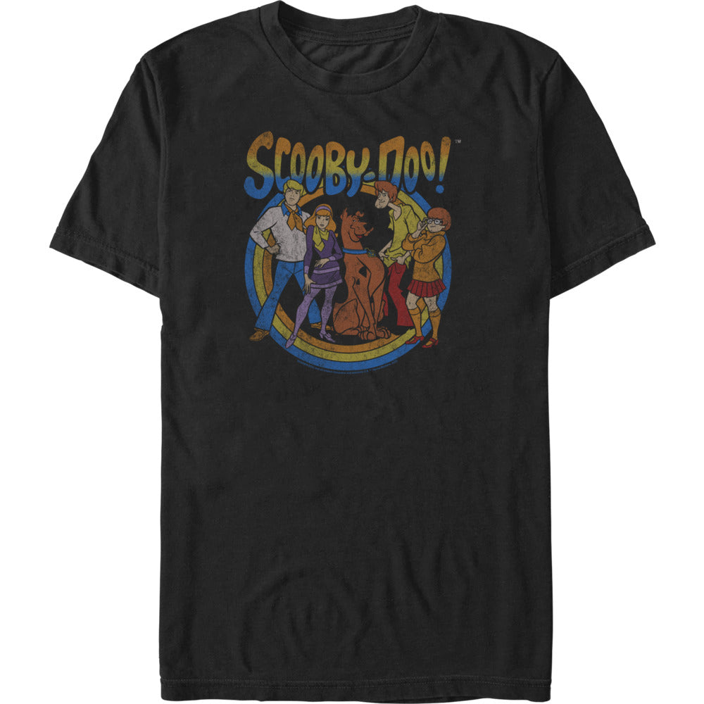 Retro Scooby-Doo graphic tee with Mystery Inc gang in distressed vintage style