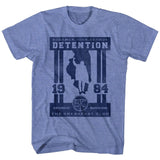 A blue t-shirt with 'The Breakfast Club' movie poster and text graphic from Shermer High School Detention 1984.