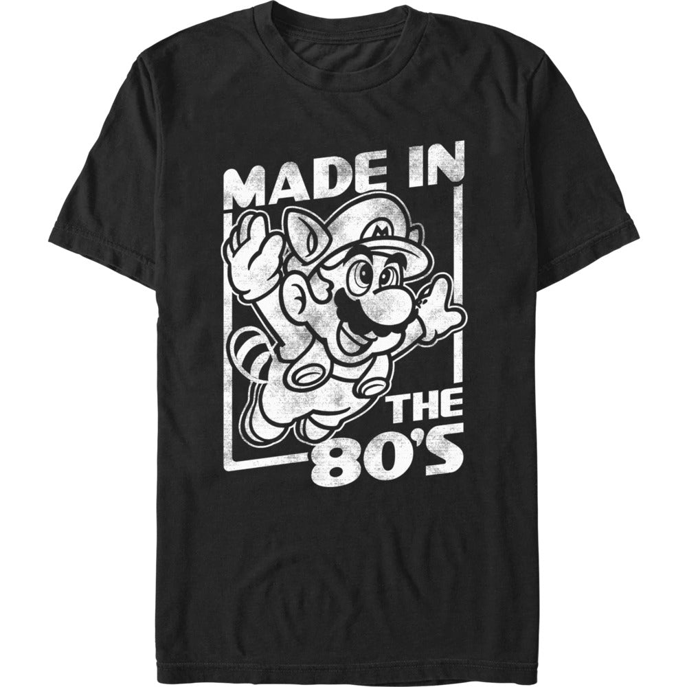 Vintage style Super Mario Made In The 80s graphic tee with distressed retro gaming artwork