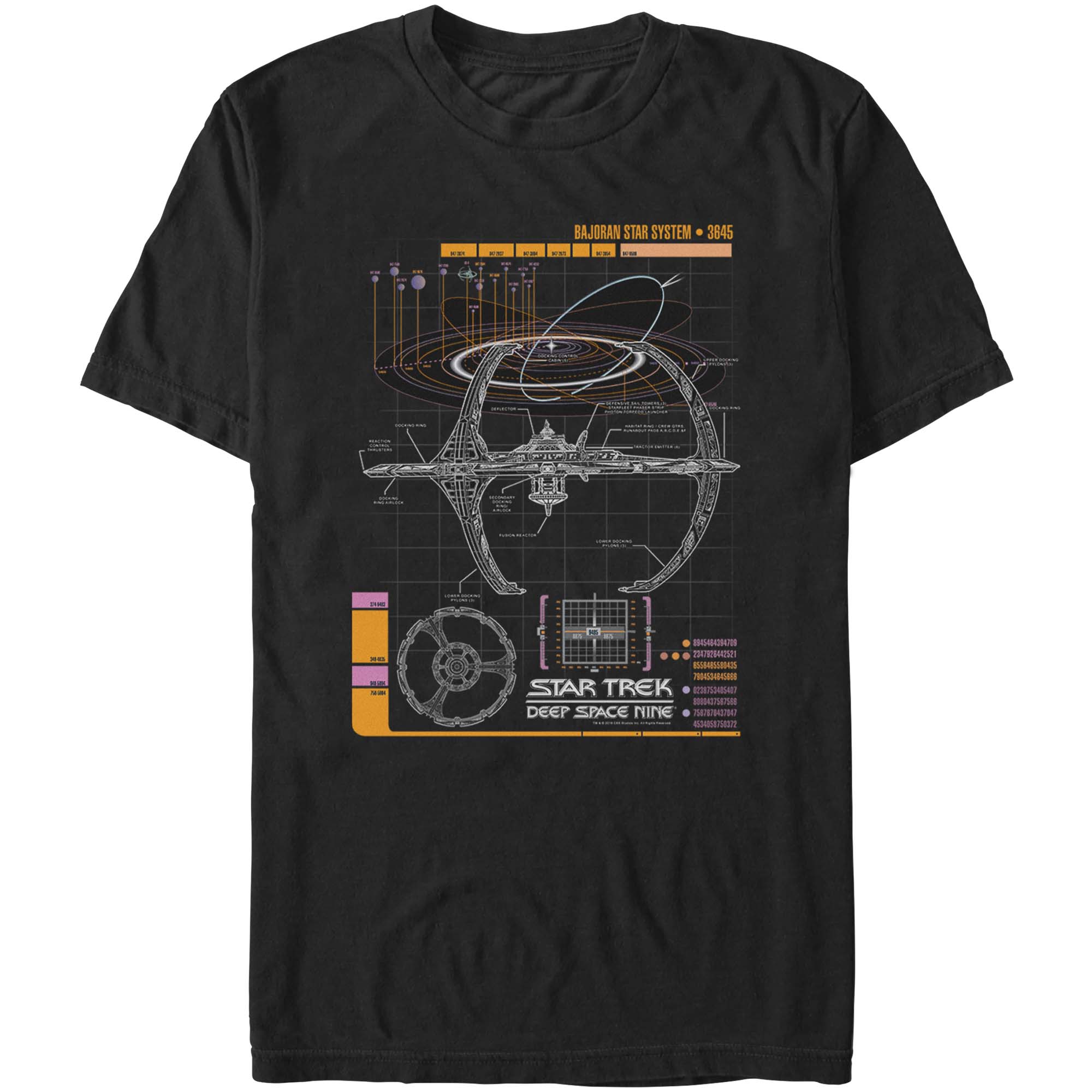 officially licensed Star Trek Nine Schematic T-Shirt tee