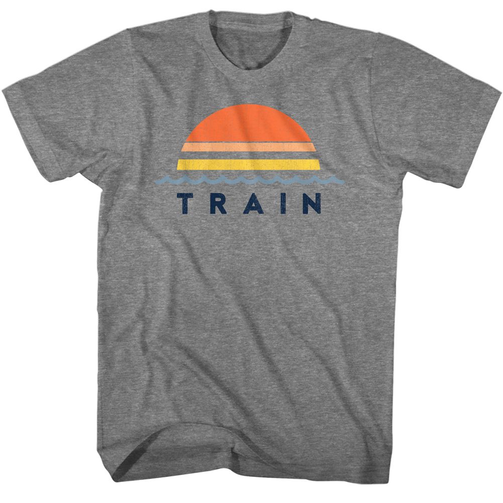 officially licensed Train Sunset Graphite Heather T-Shirt tee