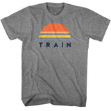 officially licensed Train Sunset Graphite Heather T-Shirt tee