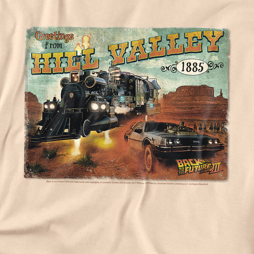 Back To The Future III Hill Valley Postcard T-Shirt