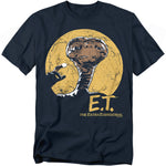 Black t-shirt with E.T. graphic on a white background