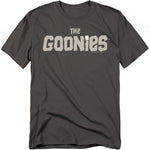 Gray t-shirt with 'The Goonies' logo on a white background