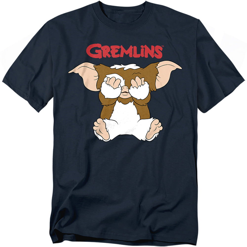 Navy blue t-shirt with Gremlins character and logo
