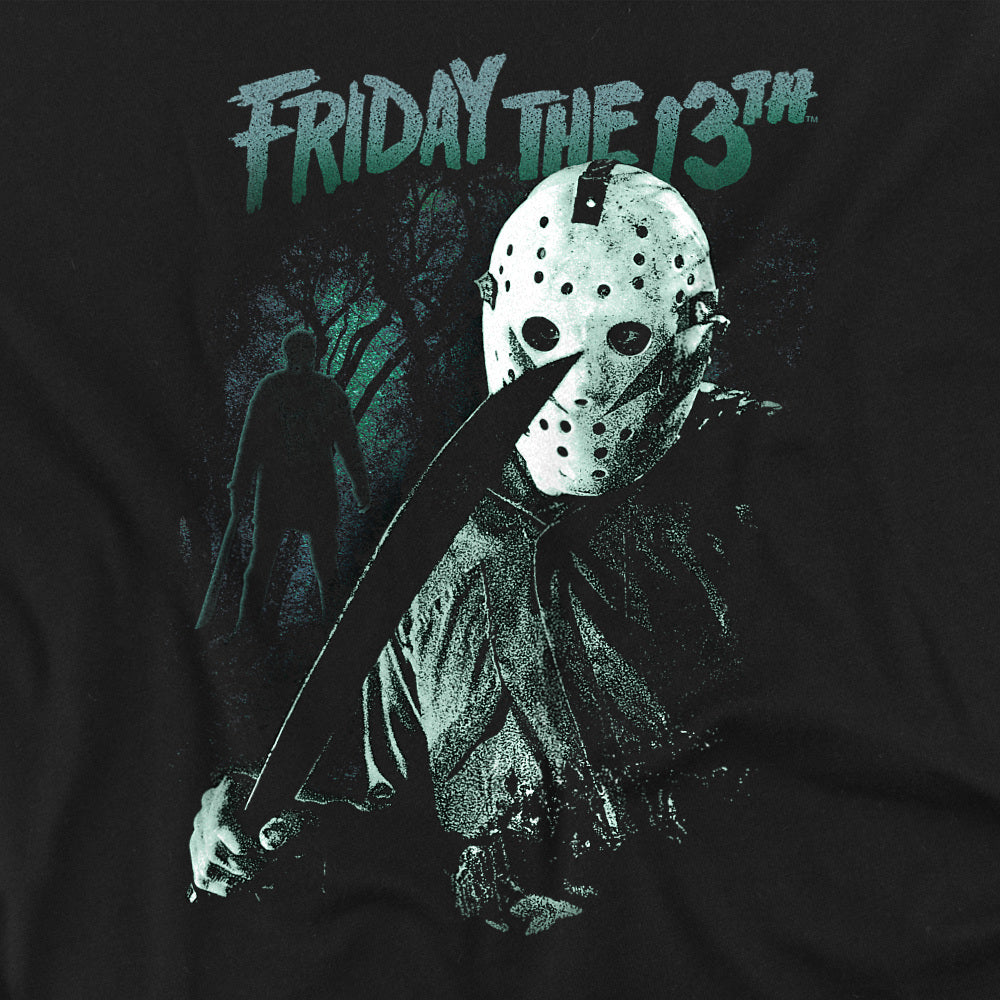 Friday the 13th Jason Voorhees Machete Shadow Black T-Shirt