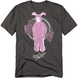 Charcoal T-shirt featuring Ralphie in his pink bunny suit with “Pink Nightmare” text from A Christmas Story.