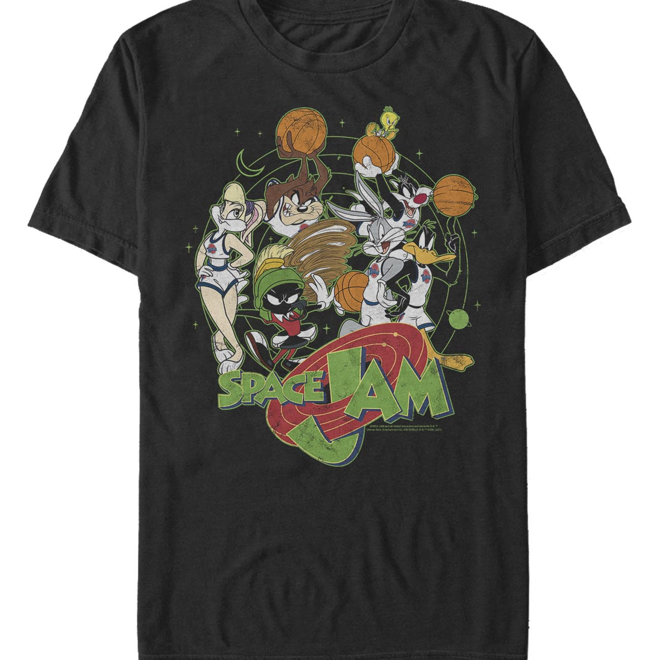 officially licensed Space Jam Characters In Space T-Shirt tee