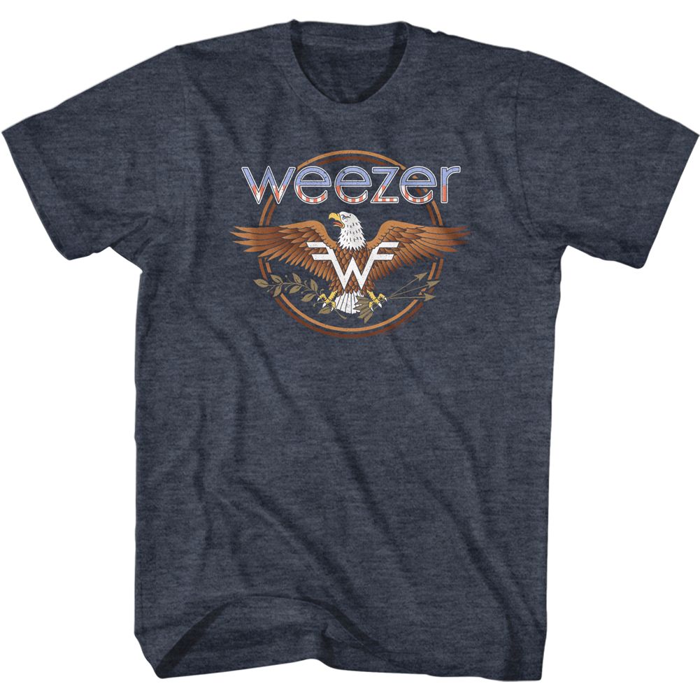officially licensed Weezer Eagle Navy Heather T-Shirt tee
