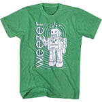 officially licensed Weezer Robot Kelly Heather T-Shirt tee