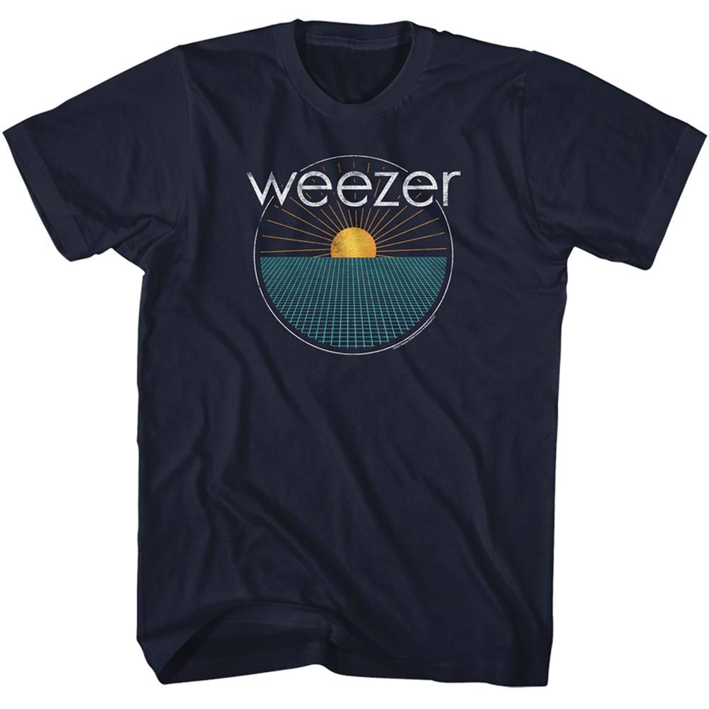 officially licensed Weezer Sun Rays Navy T-Shirt tee