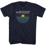 officially licensed Weezer Sun Rays Navy T-Shirt tee