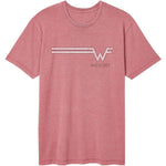 officially licensed Weezer Striped Logo Rouge Vintage Wash T-Shirt tee
