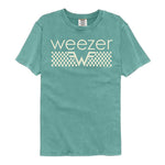 officially licensed Weezer Off-White Checkers Seafoam T-Shirt tee