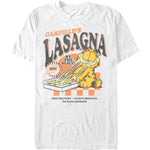 Vintage Garfield cartoon shirt with lasagna by the slice retro diner style design