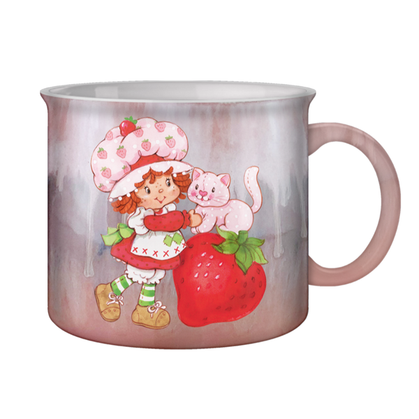 Strawberry Shortcake w/ Cat 20oz Ceramic Camper Mug – Rerun the 80s