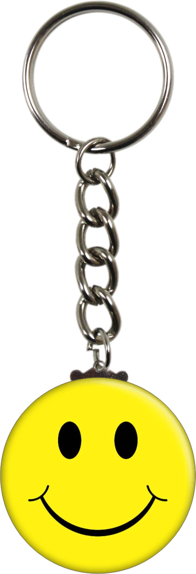 Happy Face - Black On Yellow Keychain