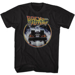 Officially licensed Back to the Future DeLorean time travel storm circle t-shirt