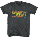 Officially licensed Back to the Future Great Scott retro gradient logo t-shirt