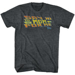 Back to the Future Say Hi to Your Mom retro text T-shirt with colorful 80s style lettering