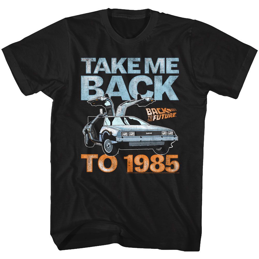 Officially licensed Back to the Future Take Me Back to 1985 DeLorean graphic t-shirt