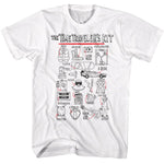 Officially licensed Back to the Future Time Traveler’s Kit graphic diagram t-shirt