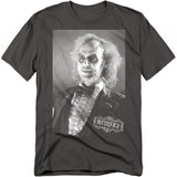 Beetlejuice black and white portrait T-shirt with classic character image