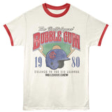 Officially licensed Big League Chew Ballplayers Bubble Gum 1980 ringer t-shirt with vintage baseball helmet graphic