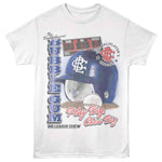 Big League Chew T-shirt with baseball helmet scoreboard and Play Big Chew Big slogan