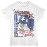 Big League Chew T-shirt with baseball helmet scoreboard and Play Big Chew Big slogan