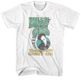 White Billy Joel October 17 1994 concert style T-shirt featuring Billy Joel portrait and piano keyboard graphic