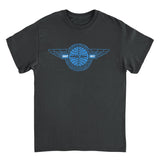 Pan Am Retro Blue Wings Logo 1927 1991 Black T-Shirt
