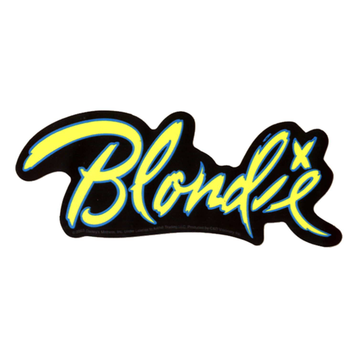 Blondie - Yellow And Blue Logo On Black Sticker