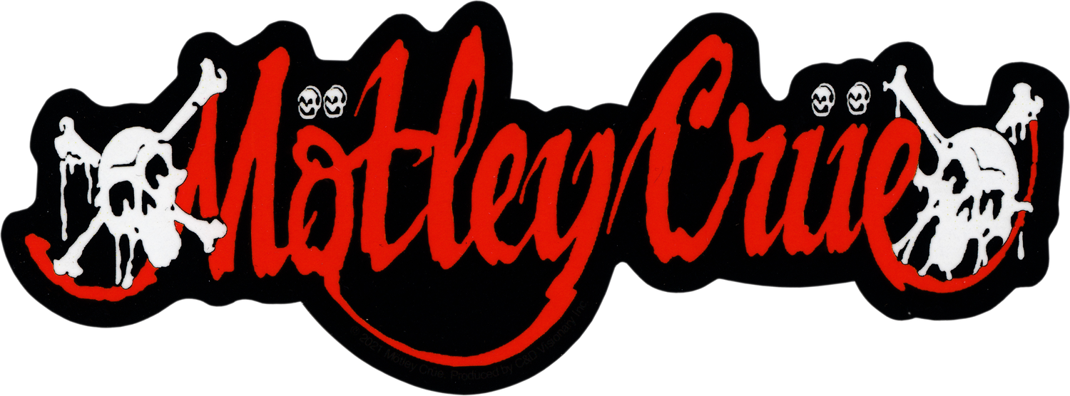 Motley Crue - Script Logo And Skulls Sticker