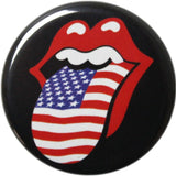 Rolling Stones USA Flag Tongue Pin-on Button