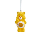 Yellow Funshine Bear Care Bears ornament with smiling sun belly symbol.