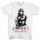Conan the Barbarian T-shirt featuring black-and-white warrior artwork with classic fantasy styling