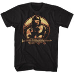 Conan T-shirt featuring classic warrior artwork with sword logo and vintage fantasy styling