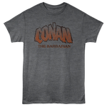 Conan the Barbarian T-shirt featuring classic Conan logo artwork in a retro distressed style