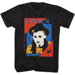 Black T-shirt featuring a retro Culture Club portrait graphic in red and blue with distressed vintage styling.